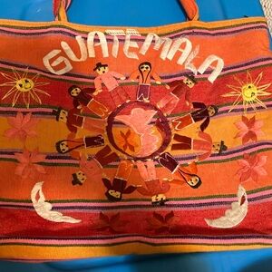 Guatemala cotton and embroidered tote bag XL